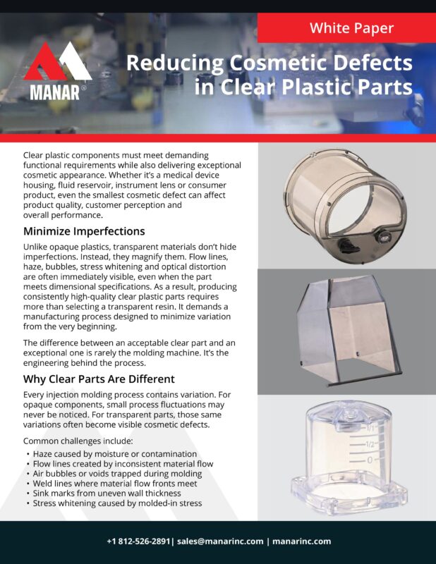 Reducing Cosmetic Defects in Clear Plastic Parts