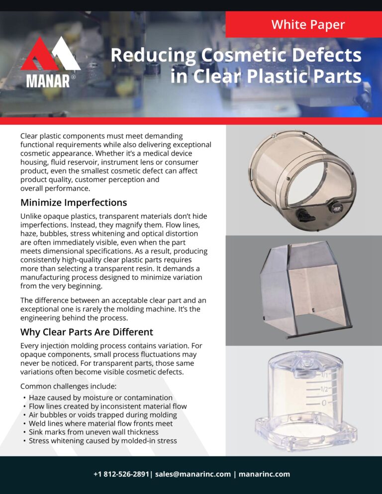 Reducing Cosmetic Defects in Clear Plastic Parts